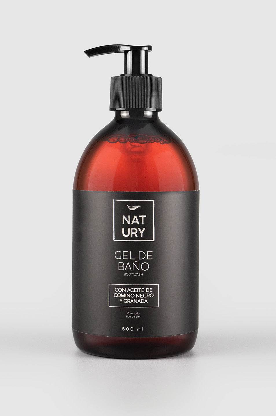 GEL DE BAÑO NATURAL CON ACEITE DE COMINO NEGRO Y GRANADA - NATURY