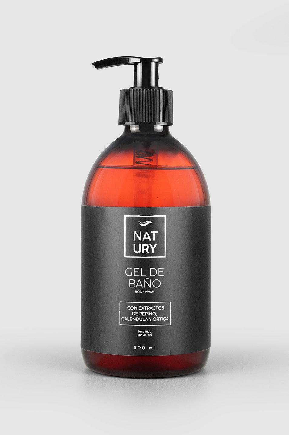 GEL DE BAÑO NATURAL CON EXTRACTO DE PEPINO, CALÉNDULA Y ORTIGA - NATURY