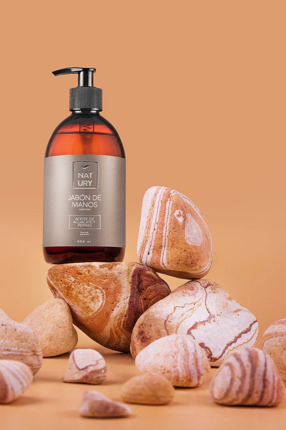 JABÓN DE MANOS NATURAL CON ACEITE DE AGUACATE Y PEPINO - NATURY