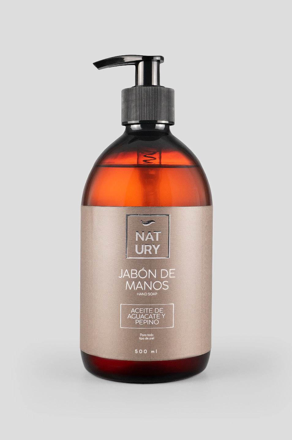 JABÓN DE MANOS NATURAL CON ACEITE DE AGUACATE Y PEPINO - NATURY