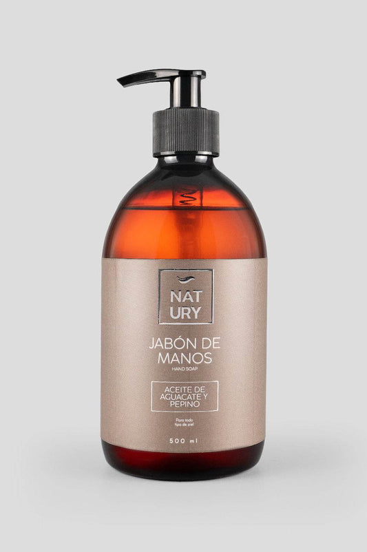 JABÓN DE MANOS NATURAL CON ACEITE DE AGUACATE Y PEPINO - NATURY